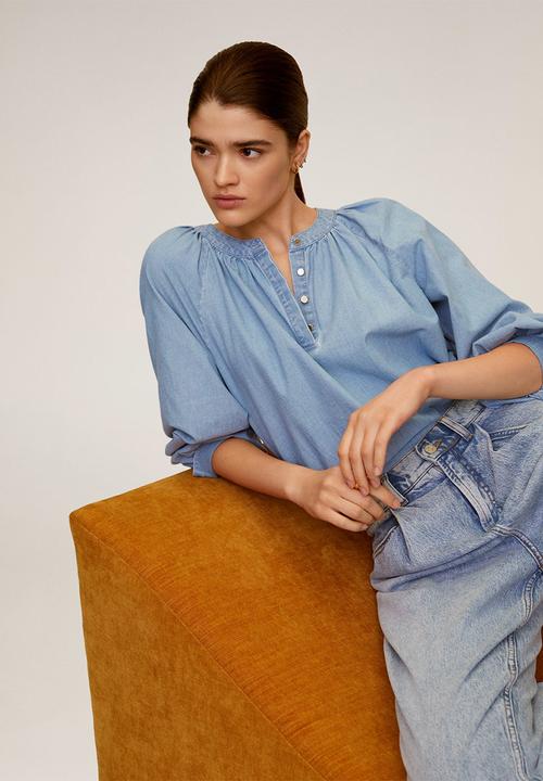 MANGO - Shirt newdenim - blue