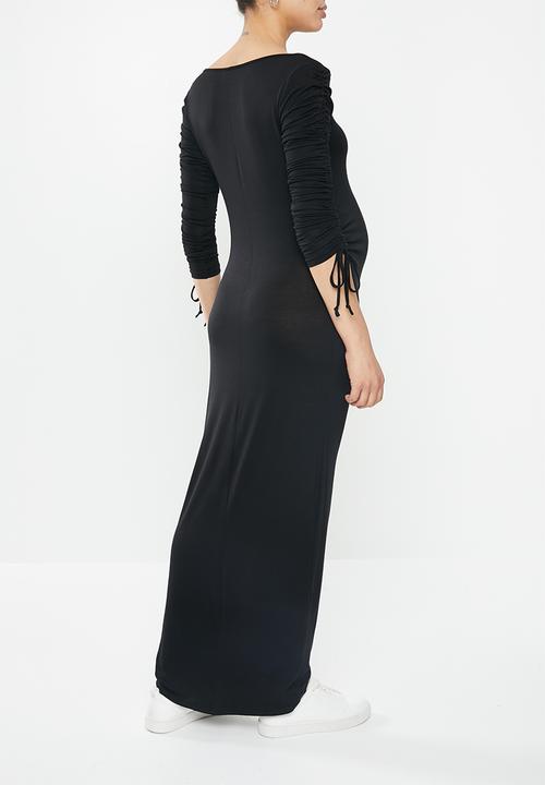 Superbalist - Maternity Ruched long sleeve bodycon - black