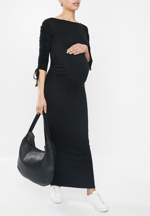 Superbalist - Maternity Ruched long sleeve bodycon - black
