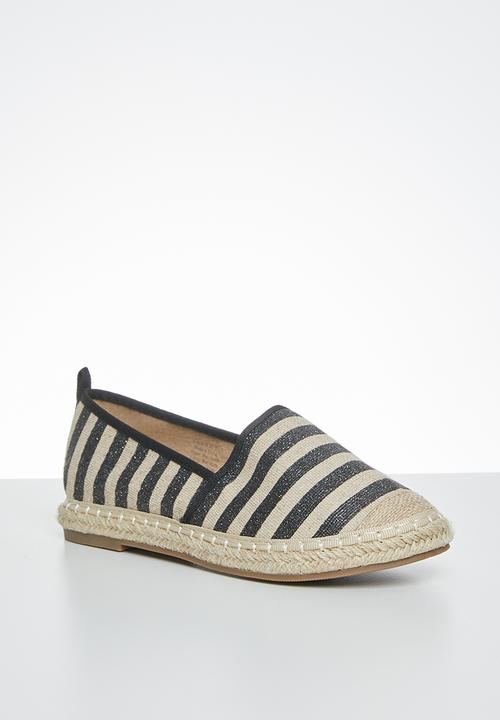 Butterfly Feet - Palm espadrille - black & neutral