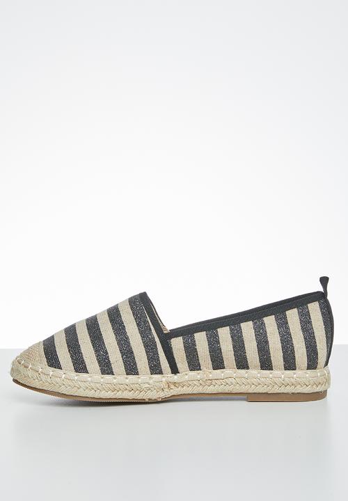 Butterfly Feet - Palm espadrille - black & neutral