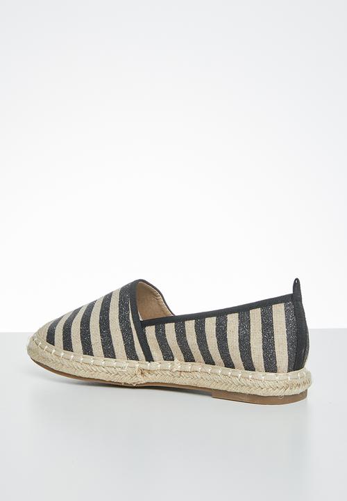 Butterfly Feet - Palm espadrille - black & neutral