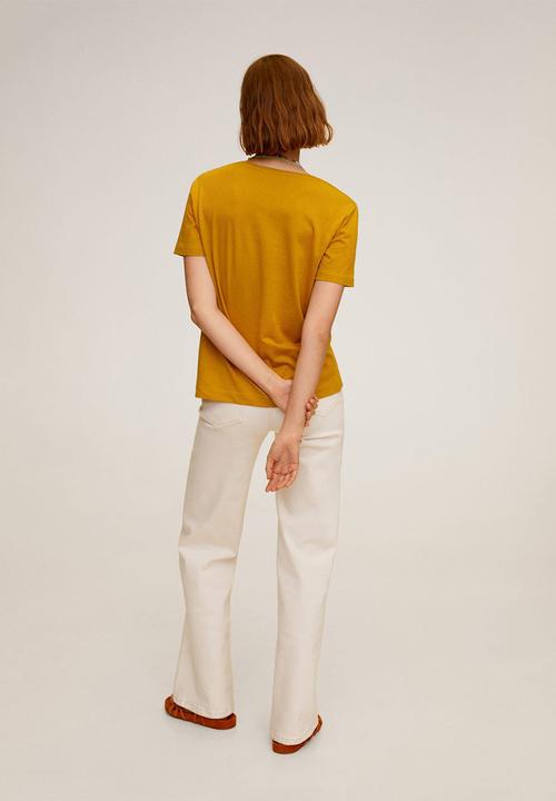 MANGO - T-shirt chalaok - yellow