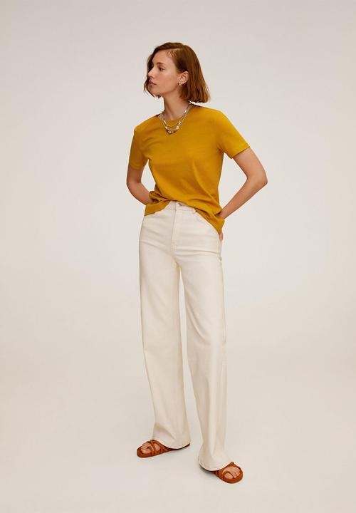MANGO - T-shirt chalaok - yellow