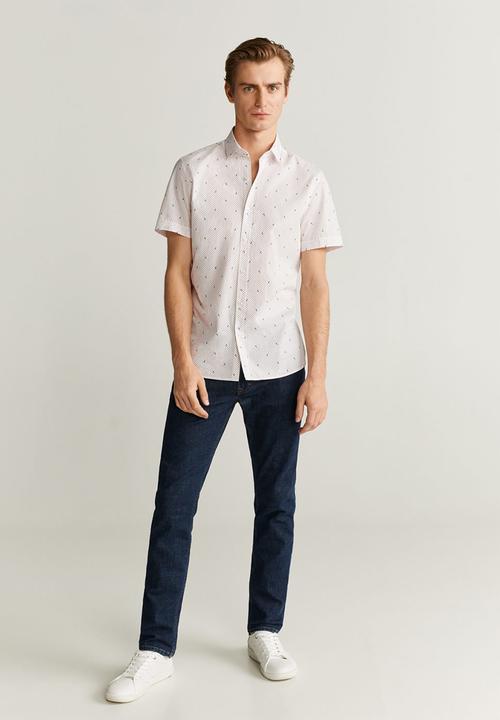 MANGO - Dot-h shirt - white