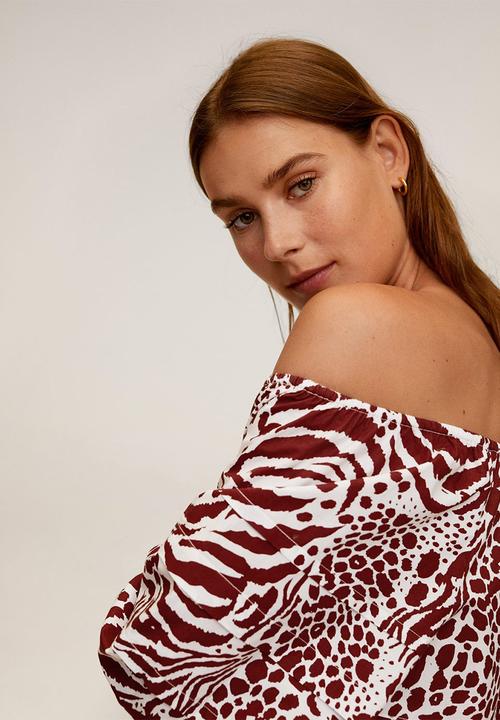 MANGO - Alba dress - dark red