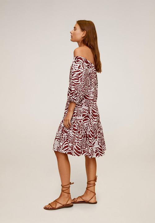 MANGO - Alba dress - dark red