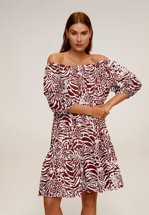 MANGO - Alba dress - dark red