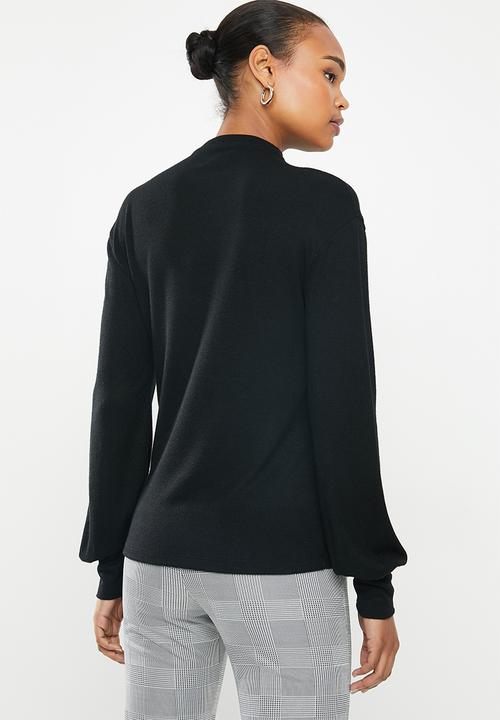 edit - Balloon sleeve turtle neck - black