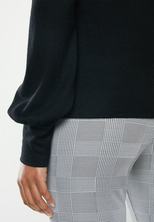 edit - Balloon sleeve turtle neck - black