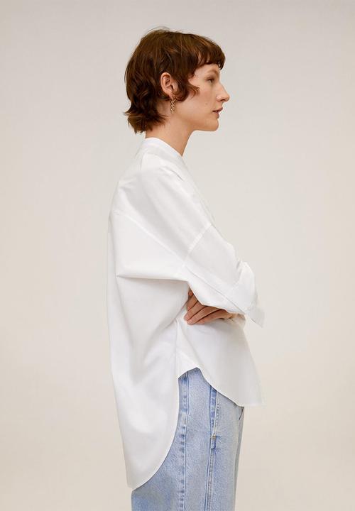 MANGO - Blouse popi - white