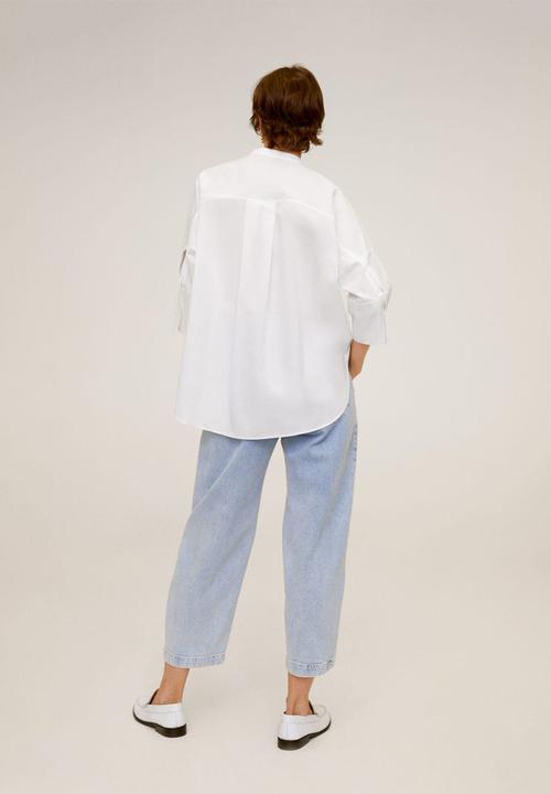 MANGO - Blouse popi - white