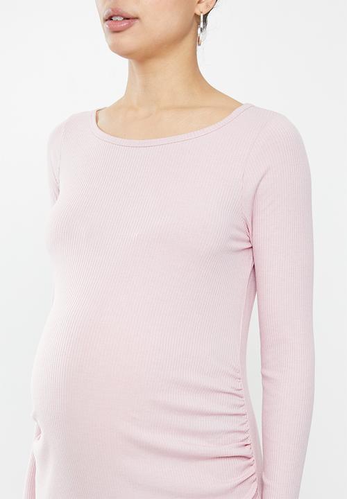 Cotton On - Maternity lettuce edge long sleeve dress - burnished lilac