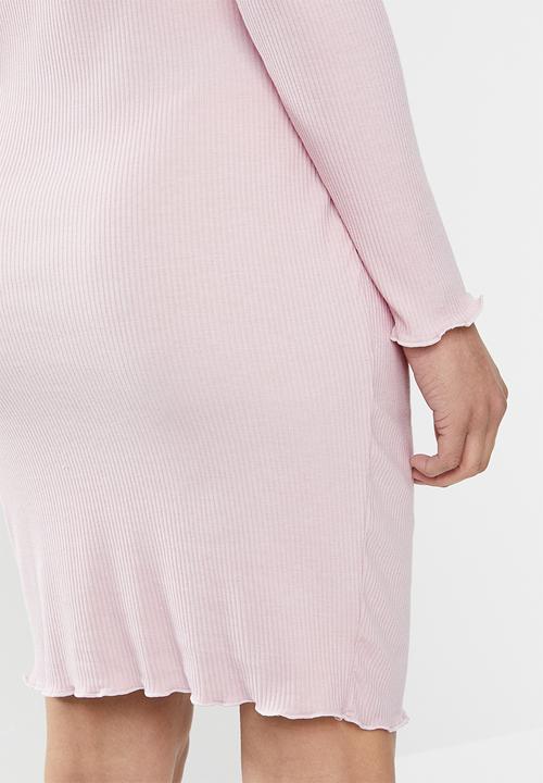 Cotton On - Maternity lettuce edge long sleeve dress - burnished lilac