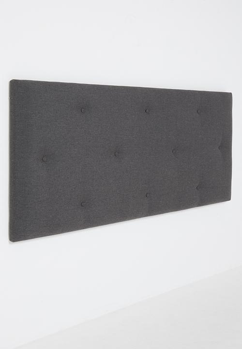 Sixth Floor - Surface button headboard - Charcoal - Queen