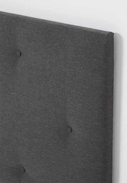 Sixth Floor - Surface button headboard - Charcoal - Queen