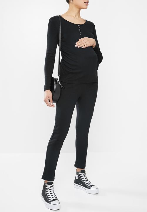 Cotton On - Maternity henley long sleeve top - black
