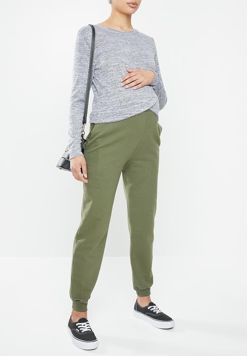 Cotton On - Maternity cross over front long sleeve top - grey twist