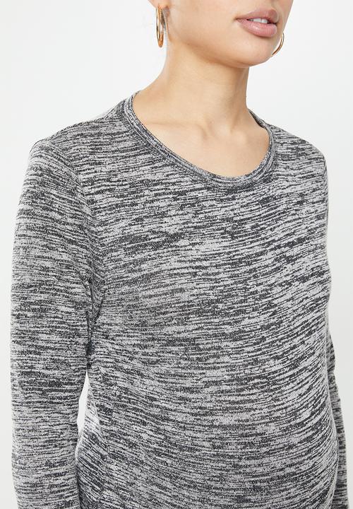 Cotton On - Maternity cross over front long sleeve top - black
