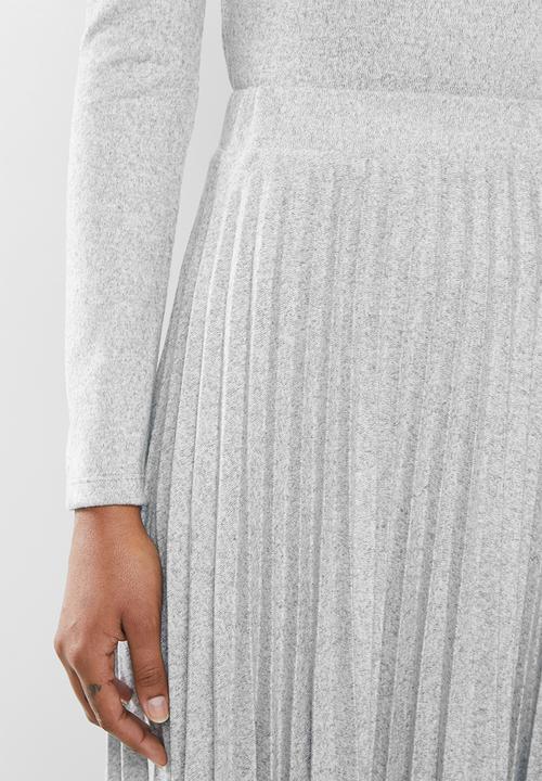 MILLA - Pleated knit skirt - grey