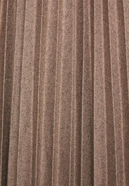 MILLA - Pleated knit skirt - brown