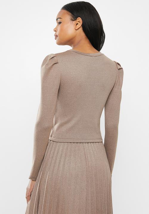 MILLA - Cut & sew top - brown