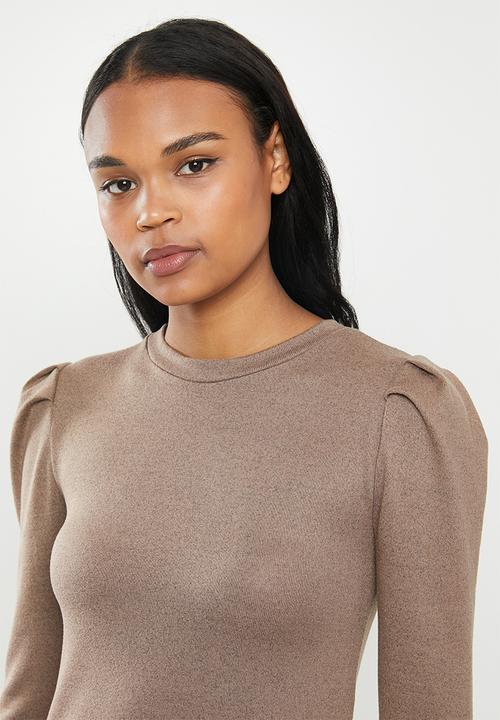 MILLA - Cut & sew top - brown