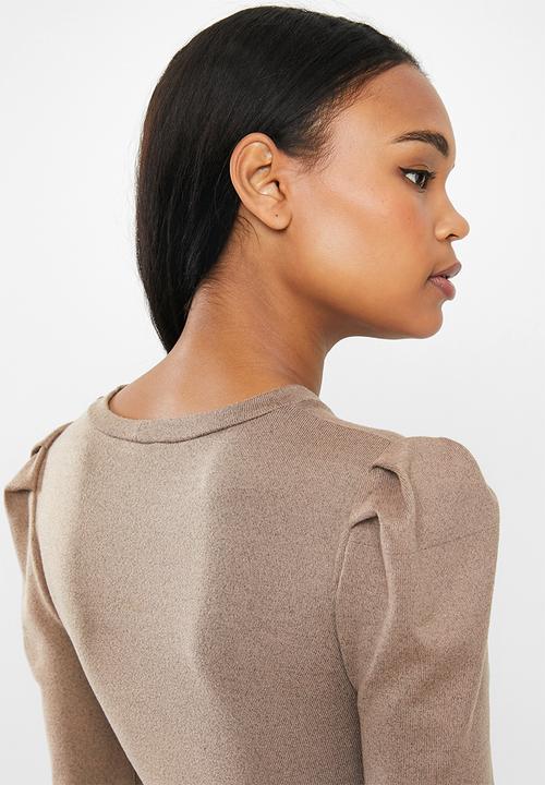 MILLA - Cut & sew top - brown
