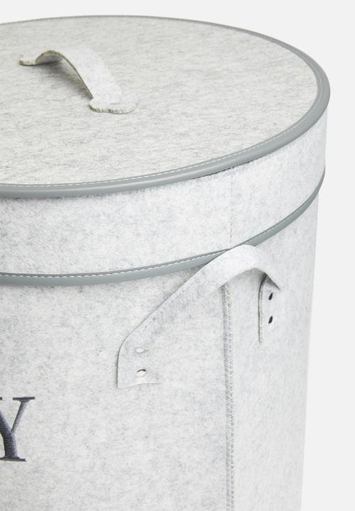 Storage Solutions - Felt laundry bag with lid - grey