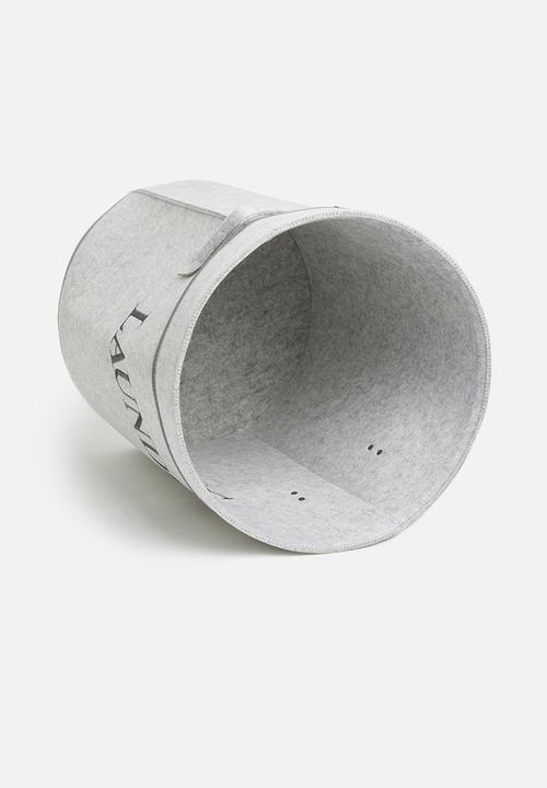 Storage Solutions - Felt laundry bag with lid - grey