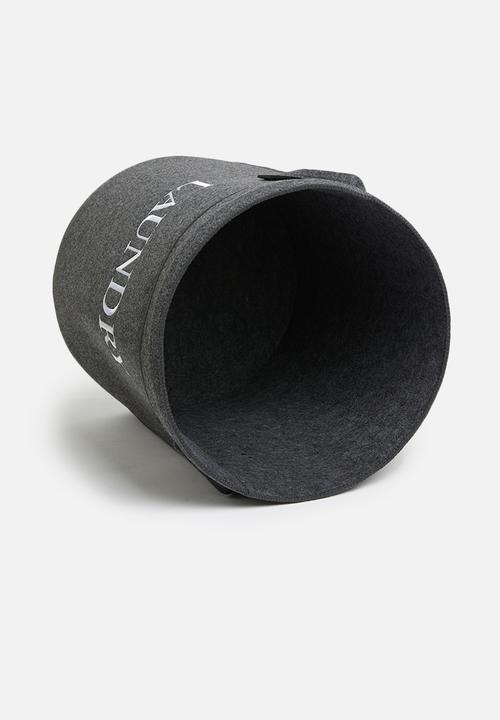 Storage Solutions - Felt laundry bag with lid - charcoal