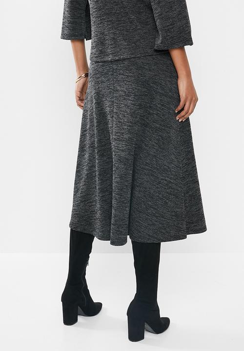 edit - Textured aline skirt - grey & black