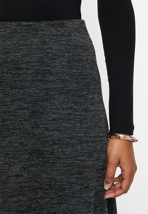 edit - Textured aline skirt - grey & black