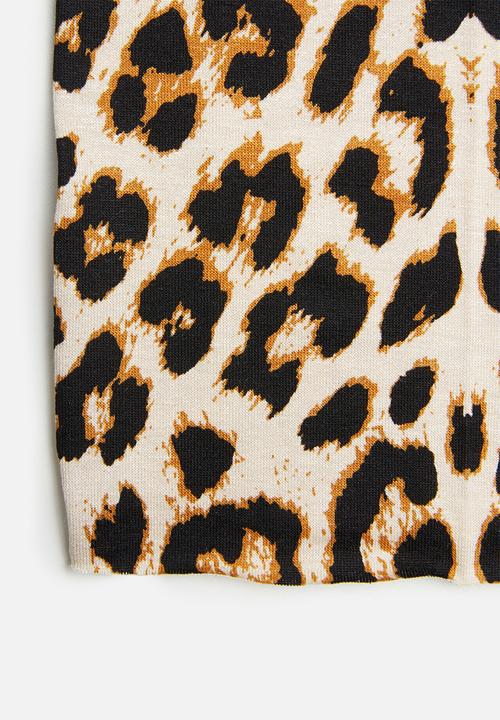 Sexy Socks - Leopard print snood - black & brown 