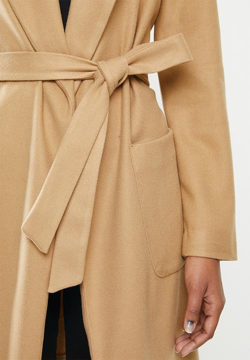 MILLA - Shawl collar coat - stone