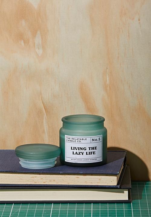 Typo - Mini glass candle - lazy life