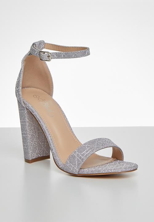Miss Black - Bublia block heel - silver