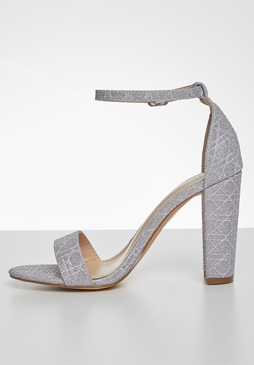 Miss Black - Bublia block heel - silver
