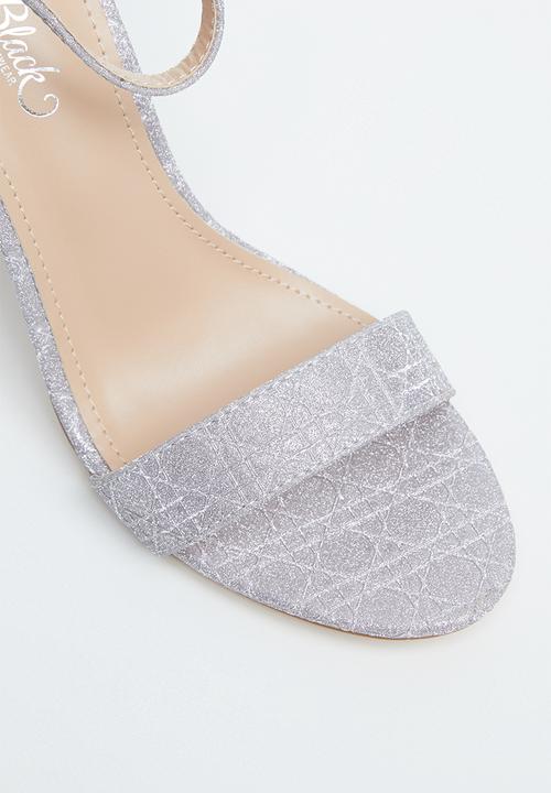 Miss Black - Bublia block heel - silver