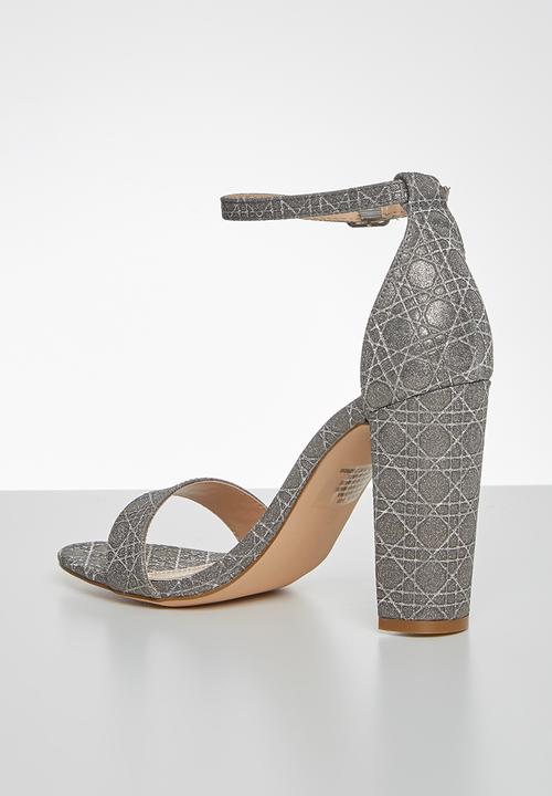 Miss Black - Bublia block heel - grey