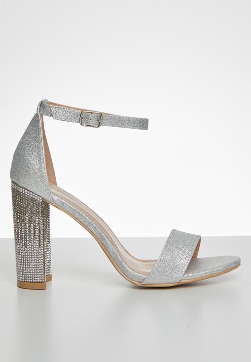 Miss Black - Zama block heel - silver