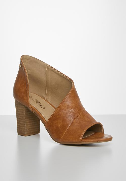 Miss Black - Tinos block heel - tan