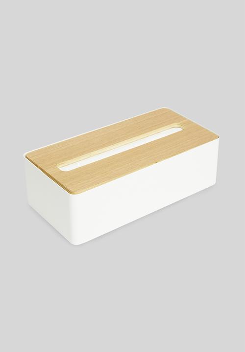 Yamazaki - Rin tissue box case with lid large - white