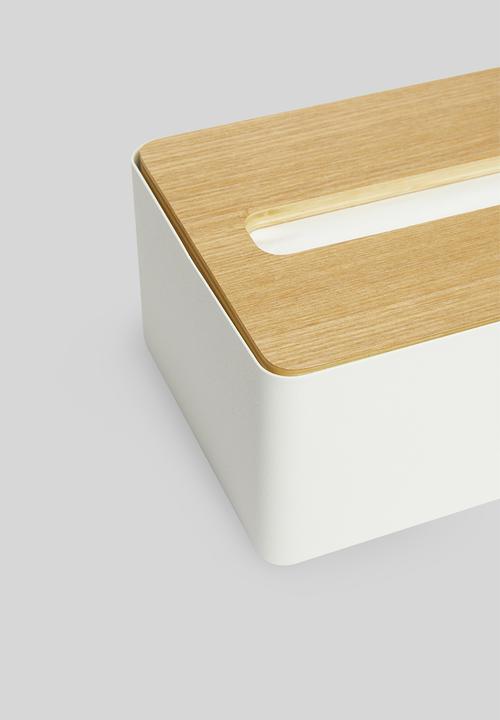 Yamazaki - Rin tissue box case with lid large - white