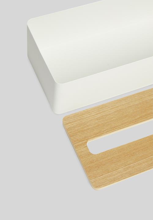 Yamazaki - Rin tissue box case with lid large - white