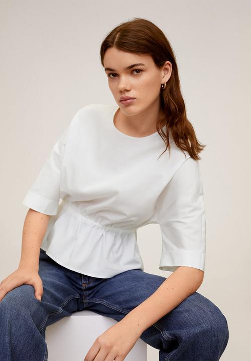 MANGO - Blouse polo - white
