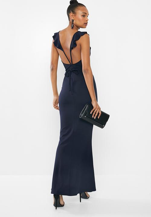 Missguided - Frill maxi dress - navy