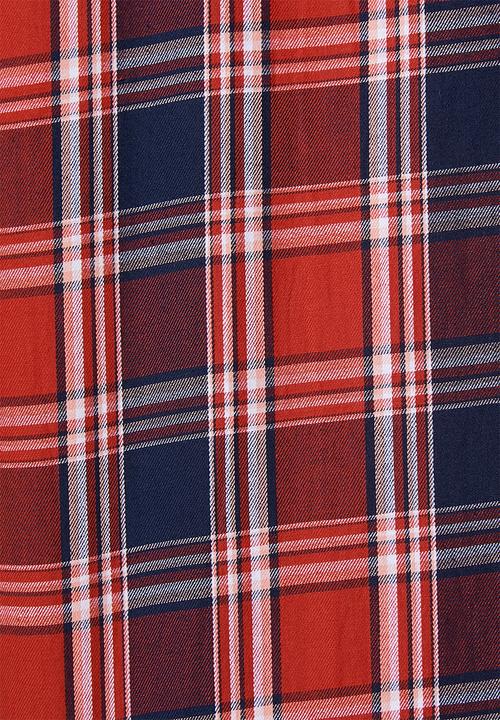 Superbalist - Barber regular fit long sleeve shirt - red & navy 
