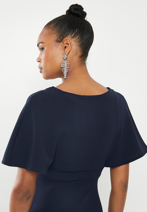 Missguided - Wrap kimono midi dress - navy