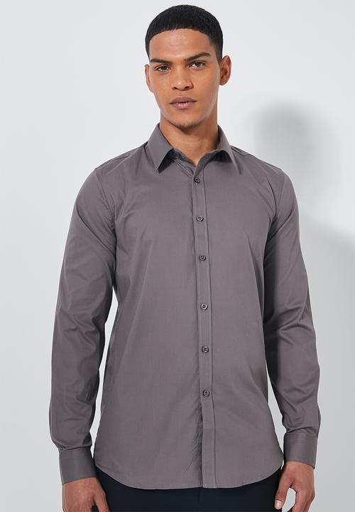 Superbalist - Jos slim fit long sleeve shirt - grey